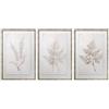 DRW Set di 3 quadri su tela in legno con cornice con fiori in bianco, verde e rosa, 60 x 3 x 90 cm