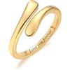 INBLUE Anello Personalizzato in Argento 925 a Spirale per Donna Incisione Nome/Data con Pietre di Nascita Fascia Aperta Regolabile Anello Promessa Regalo per Matrimonio Fidanzamento