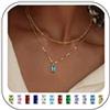 FIOROYAL Collana Donna Oro,Collana Ciondolo en Pietra di Nascita | Collana Catena Girocollo Oro,Multifilo Collana Dorata Sottile,Collana Pendente di Zirconi Cubici,Regali di Compleanno Donna