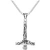 JewelryWe Collana Uomo Ciondolo Croce: Collana con Croce Rovesciata Stile Gotico con Simbolo di Gesu'