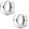 FIOROYAL Orecchini Donna Argento 925, Orecchini Cerchio Oro per Donna Bambina, Chunky Orecchini Cerchio piccoli Argento Dorati, Placcato Oro 14K Ipoallergenici Orecchini a Cerchio Argento/Oro