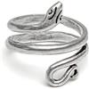 Vestopazzo anello serpente liscio.Taglia unica,misura regolabile.Placcato in argento.Nickel tested.Lavorazione artigianale.Unisex.MI5052