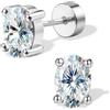 SLLAISS Moissanite Orecchini Punto Luce Argento 925 Donna Orecchino Piercing Lobo Oro 14K Piccoli Brillanti Anallergici per Piercing Trago Cartilagine Helix Tragus Seconda Buco, Moissanite D VVS1