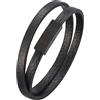 Ayoiow Bracciale Acciaio Bracciale Uomo Pelle Bracciale Nero A Doppio Strato Bracciale per Uomo