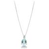 GV GIOIELLI DI VALENZA Collana Pendente Oro Bianco 18k Acquamarina | Acquamarina a Goccia, Diamante
