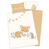 Herding Biancheria da letto in cotone Herding 100x135 Animali della foresta "Amici della foresta" beige crema H23