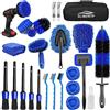 Slibentp 26Pz Pulizia Auto Spazzola Cerchi Auto Pulizia Auto Interni Kit Lavaggio Auto Accessori Auto Interno per Dettaglio Auto, Kit Pulizia Auto, Strumento Pulizia Parabrezza Spazzole Cerchioni