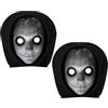 Generic Ghost Face - Set di 2 coperture elastiche per poggiatesta auto | Poliestere Sedile Anteriore Poggiatesta Copertura Per Auto Donne Uomini Driver Giornaliero Commutio Ride Sharing Scuola Corsa