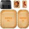 BREEZO 120 pezzi di carta da forno Airfryer per Philips Dual Basket Airfryer serie 3000 6L/3L, serie 5000 6L/3L, carta da forno rettangolare per friggitrice ad aria calda Philips NA350/00 NA550/00, accessori