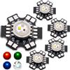 LEDGUHON 5 chip LED ad alta potenza da 12 W RGBW multicolore, 8 pin, luce ad intensità super luminosa con piastra in alluminio, base PCB a stella da 20 mm, dissipatore di calore per proiettore (700 mA