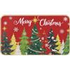 comfoyar Zerbino Albero di Natale con Base in Gomma Antiscivolo | Lavabile e Assorbente, Tappeto Fiocco di Neve, Tappetino Benvenuto per Esterno Interno Ingresso Patio, 43x75cm, Rosso