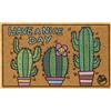 REDS - Zerbino Ingresso Effetto Cocco Antiscivolo B.Simo 45x75 cm Cactus | Spazzola in polipropilene, Non perde fibre, Disegno 3D inciso al laser, Fondo in gomma TPE, Per interno ed esterno coperto