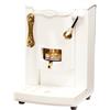 FABER COFFEE MACHINES | Modello Piccola Slot Brass Edition | Macchina caffe a cialde ese 44mm | Pressacialda in ottone regolabile (TOTAL WHITE)