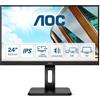 AOC MONITOR AOC LCD IPS LED 23.8" WIDE FRAMELESS 24P2C 4MS MM FHD 1000:1 BLACK REG.A