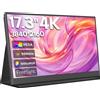 HONGO 4K Monitor Portatile Schermo Portatile 17.3 3840x2160 UHD 100% sRGB 1500:1