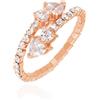 Stroili Anello in metallo rosato e strass