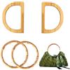 Dzsomt Manici Bamboo per Borse 4 Pezzi Manici Borsa Manici per Borsa Fai da Te Maniglia per Borse in bambù e Legno Manici per Borse per Accessori per Borsa Fai da Te Accessori