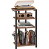 HOOBRO Mobile Giradischi a 4 Ripiani con Vano per Dischi in Vinile, Mobile Hifi per Apparecchi Audio e Media, Supporto, Alto 39 x 28 x 76 cm, per Soggiorno, Camera, Nero e Marrone Vintage EBF42CJ01
