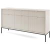 3E 3xE living.com 3xE living Credenza con Cassetti 154 cm, 3 Cassetti, 3 Ante, Cashmere/Nero, Maniglie Oro, 154 x 39 x 83 cm