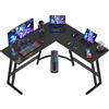 Devoko 120 x 120 cm Scrivania Gaming Angolare, Scrivania Angolare con Supporto per Monitor per Lo Studio, Il Gioco E Il Lavoro, Scrivania Gaming Ergonomica(Nero)
