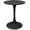 HM hemax HOME DESIGN HEMAX Tavolo Tondo Moderno con Top in MDF 3D e Base in Metallo - nero | Top in MDF 3D, Base in Metallo, Mobile Salvaspazio per Cucina e Area Bar, Design Elegante e Minimalista, 15x65x60 cm