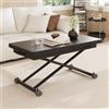 VOWNER Tavolino da Salotto Regolabile in Altezza, Tavolino Espandibil, Tavolo da Salotto Multifunzionale 3 in 1, Tavolino da Salotto Convertibile in Tavolo da Pranzo da Salotto,100x100x71 cm (Nero)