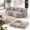 FGNIXLN Divano Letto Pieghevole 2 in 1, Divano con Funzione Letto Senza Struttura Rigida, Sofa Bed con 2 Cuscini, Letto Ospiti Pieghevole per Soggiorno, Camera da Letto e Ufficio,Grigio(150 x 50 x 64 cm)