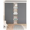 Aeovot Tenda per Cabina Armadio Aperto, Tenda Antipolvere per Scaffale Personalizzata, Tende Scorrevoli per Armadietti Cucina Scarpiera Libreria con Guide di Scorrimento Autoadesive(Grigio)