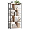 VASAGLE Libreria, Scaffale Portaoggetti a 5 Ripiani, Organizzatore | Scomparti Aperti per Studio Ufficio, Soggiorno, Stile Industriale, Marrone Vintage e Nero, Collezione BARNET LBC121B01