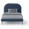 EVERGREENWEB MATERASSI & BEDS EVERGREENWEB Letto una Piazza e Mezza con Rete a Doghe in Legno 120x190 cm INCLUSA, Testiera Stondata in Tessuto Blu Imbottita, Struttura RINFORZATA Facile e Veloce da Montare, Design Moderno, SIDNEY