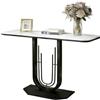 Cre Cra Tavolo Consolle in Marmo,Consolle ingresso Moderno,100 x 30 x 90 cm,Tavolo d'Ingresso in Metallo, Mobili da Ingresso per Soggiorno,Corridoio Entrata,Bianco e nero