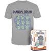 Funko Boxed Tee: Mandalorian - Grogu (The Child, Baby Yoda) On Ship - Large - Star Wars: The Mandalorian S9 - T-Shirt, Maglietta - Vestiti - Idea Maniche Corte per gli Adulti Uomini