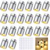 Joycabin 20 Mini Luci LED per Case delle Bambole, DIY (20 x Bianco Caldo) | Mini Luci LED Bianco Caldo con Batterie Sostituibili e 20 Adesivi, per Case delle Bambole, Modelli e Progetti DIY