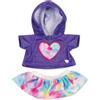 Casdon MINI Build-A-Bear - Confezione di vestiti giocattolo a forma di cuore viola, 4 abiti da abbinare con pigiami, felpe con cappuccio, stili estivi | Per bambini dai 3 anni in su. Adatto solo per