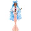 Mermaze Mermaidz - SHELLNELLE - Bambola alla moda sirena con coda che cambia colore in acqua ghiacciata e capelli blu- Include vestito e accessori - Articolata, puó posare - Da collezione - 4+ anni