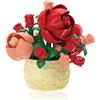 Vilbocr Set di mini blocchi di fiori, giocattoli, piante e piante grasse, vaso di fiori, collezione botanica, regalo di compleanno (Rose 128 pezzi)