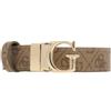 GUESS Cintura reversibile da donna stampata in poliestere marrone e beige