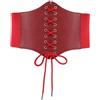Werforu - Cintura elasticizzata a vita alta, da donna, stile guêpière, larga, con lacci