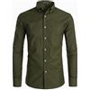 PARKLEES Camicia Oxford da uomo slim fit a maniche lunghe casual con bottoni