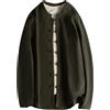 Generisch Cinese Tang Tuta Uomo Foderato In Pile Giacca Camicia Giacca Tangzhuang Kung Fu Manica Lunga Yukata Cappotto Caldo Inverno Top Cardigan Abiti Giacca Uniforme Arti Marziali