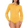 Allegra K Camicia Bottoni Body Donna Maniche Lunghe Lavoro Colletto