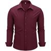 Autsel Camicia Uomo Manica Lunga Slim Fit e Regular - Camicia Elegante Casual Chic per Ufficio, Lavoro e Matrimonio - Tenuta Traspirante Abbottonata per Primavera Estate