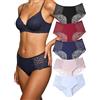 Hialegion Set di mutandine da donna in pizzo Patchwork Slip da ragazza, lingerie elegante, multipezzo, S-4XL