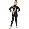 Carnavalife Bodies da ballo brillante per balletto, tuta a maniche lunghe con cerniera, body nude per ginnastica sportiva ritmica, tutina da bambina elastica ballerina yoga 1-12 anni