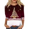Generico Maglione Natalizio Donna - Felpe Stampa Natalizia Maglia Rossa Pullover Top Senza Cappuccio Natale Sweatshirt Natalizi Manica Lunga Invernale Girocollo Oversize Regalo Divertente