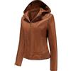 KHIRVWL Giubbotto Chiodo Donna Ecopelle Giacca in Pelle Donna Corta Giubbotto e Tasche con Cerniera Giubbino Biker Vintage a Manica Lunga da Donna Giacca di Pelle Curvy Giacca in Ecopelle Cerniera