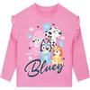 BlueY E Bingo A Maniche Lunghe Maglietta Ragazza | 100% cotone, maniche con volant, collo senza etichetta, maniche lunghe autunno/inverno, stampa Bluey sul davanti