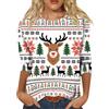 Generico Maglione Natalizio Donna - Felpe Stampa Natalizia Maglia Rossa Pullover Top Senza Cappuccio Natale Sweatshirt Natalizi Manica Lunga Invernale Girocollo Oversize Regalo Divertente