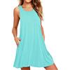 Actcat Abito da spiaggia da donna, estivo, senza maniche, girocollo, leggero, traspirante, casual, con tasche, casual, maglietta