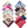 QUUPY 10 sciarpa quadrata di seta mista da donna bandana testa di mano sciarpe per capelli sciarpe per borsa avvolgenti per dormire foulard copricapo scialle 50x50cm(Colore casuale)